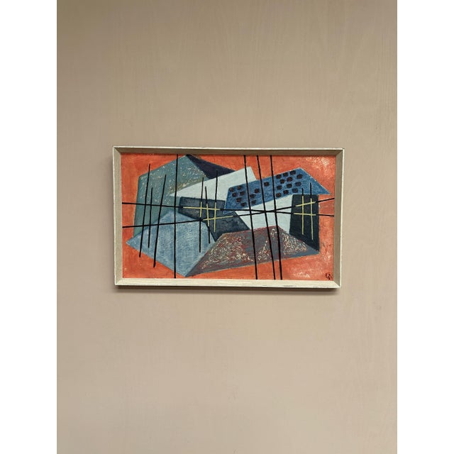 Abstract Composition, 1950s, Oil Painting on Panel, Framed For Sale - Image 7 of 18