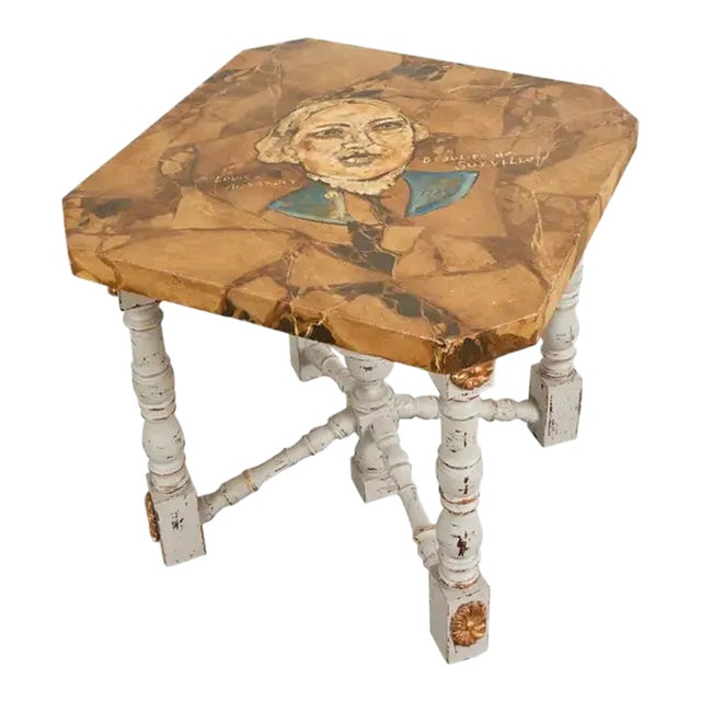 Louis XIV Style Center Table Painted by Artist Ira Yeager For Sale