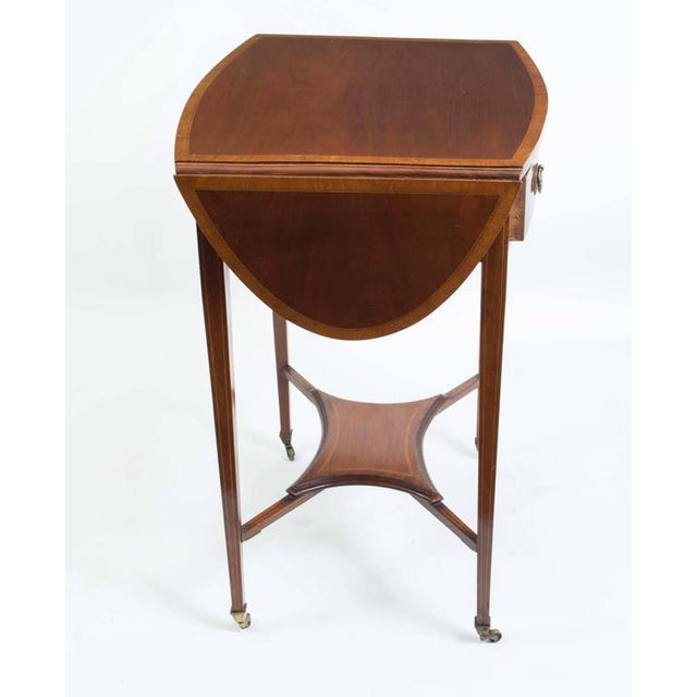 20th Century Edwardian Inlaid Occasional Table For Sale - Image 6 of 11