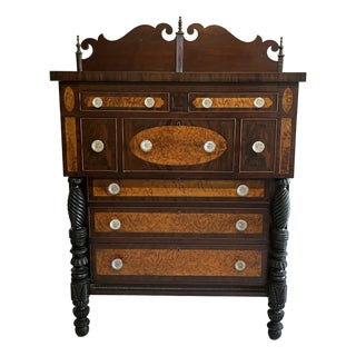 Antique American Early Federal Mixed Wood Chest of Drawers For Sale