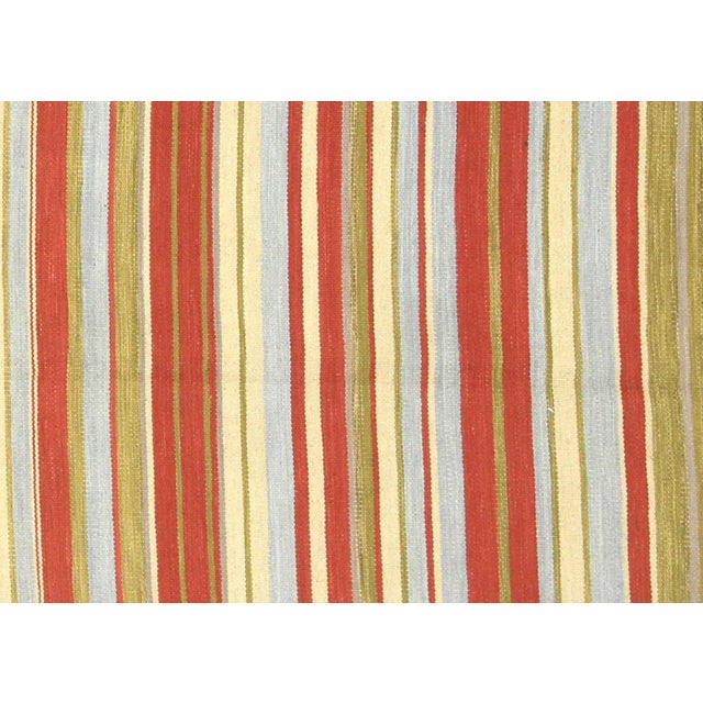 Contemporary Egyptian Kilim Rug. Hand woven in modern designs with wool on cotton foundation in the Fustat region of the...