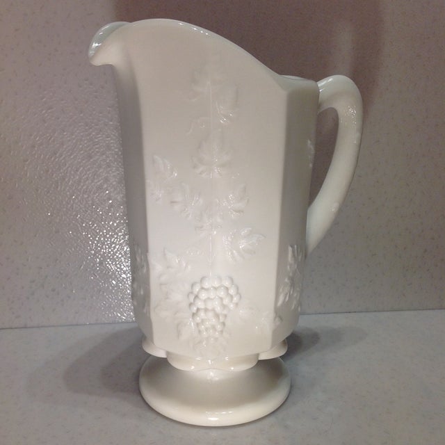 Vintage White Milk Glass Pitcher Chairish