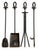 Traditional Rustic Farmhouse Fireplace Tool Set 4 Piece Black Hearth Stand For Sale - Image 3 of 7