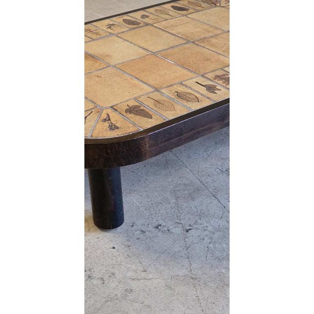Herbarium Oval Coffee Table by Roger Capron, 1970s For Sale - Image 4 of 12