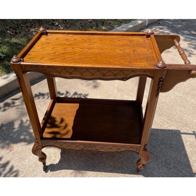 French Country Tea or Bar Cart For Sale - Image 9 of 11