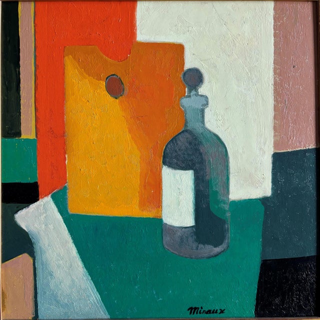 André Minaux, Still Life, Oil on Cardboard For Sale - Image 9 of 13