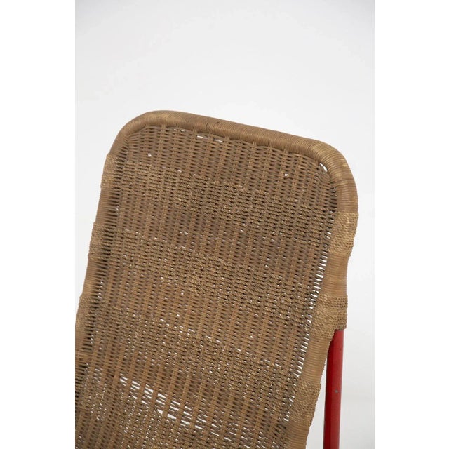 Wood Bauhaus Wicker and Painted Metal Armchair, 1930s For Sale - Image 7 of 10