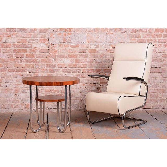 Bauhaus Armchair FN24 in Chrome and Leather attributed to Mücke-Melder, Czech, 1930s For Sale - Image 14 of 16