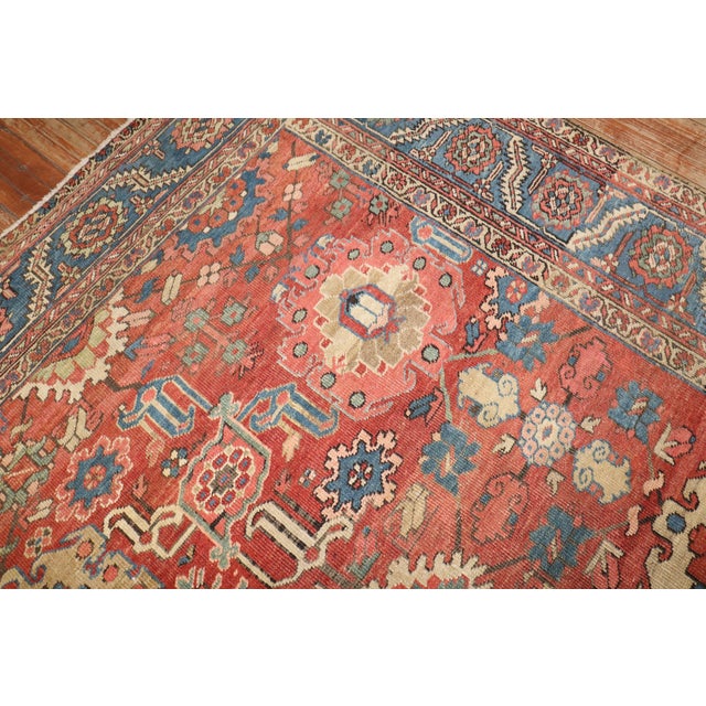 Wonderful high decorative antique Large Persian Heriz Rug from the 1st quarter of the 20th century 11'3'' x 15'6'' The...