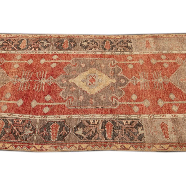 Red Early 20th Century Antique Anatolian Wool Runner Rug For Sale - Image 8 of 11