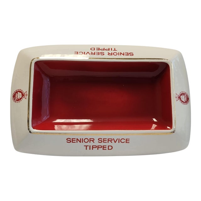 Rare 1950s Senior Service Tipped Cigarettes Pub Ashtray Catchall For Sale