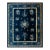 Exceptional Navy Blue Color With Lovely Chinoiserie and Floral Design Antique Chinese Perking Rug For Sale