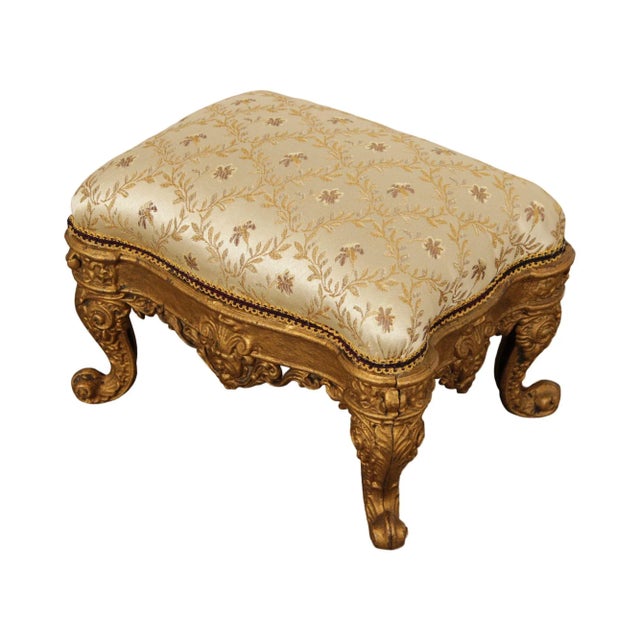 Antique Victorian Cast Iron Gilt Rococo Style Footstool For Sale - Image 13 of 13