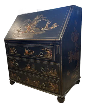 Antique English Chinoiserie Child’s Slant Front Desk.