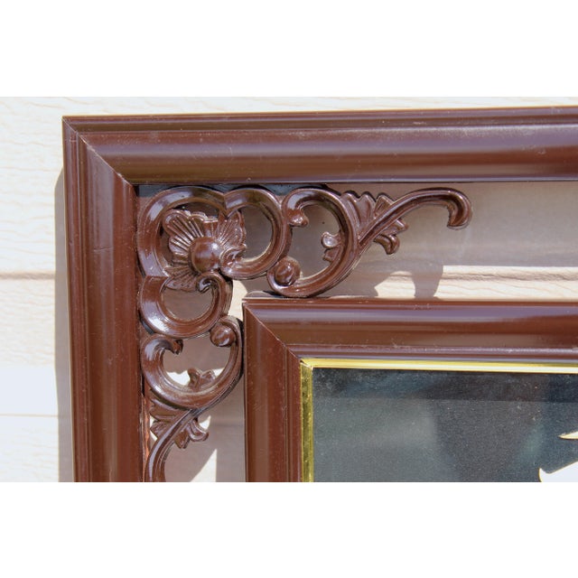 Vintage Chinese Mother-of-Pearl Inlay Chrysanthemum Wall Panels – Ornate Carved Wood Frames – Chinoiserie Asian Decorative Art (Pair) For Sale - Image 12 of 13