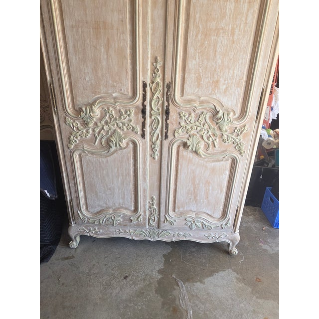 Large White French Style Armoire With Interior Drawers For Sale In San Antonio - Image 6 of 12