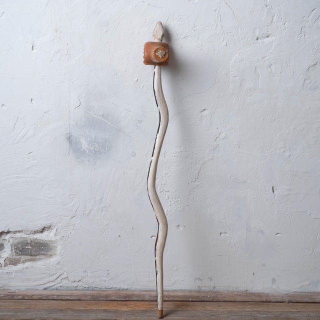 American Folk Art Snake and Hand Cane, 20th Century For Sale - Image 9 of 10
