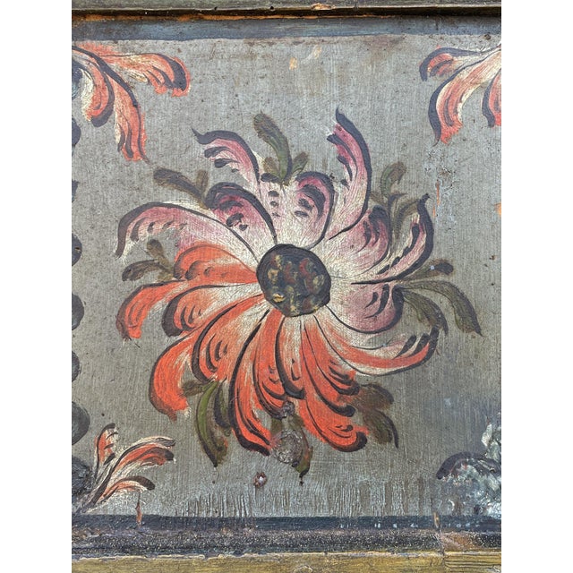 Folk Art Painted Wardrobe in Fir, 1808 For Sale - Image 15 of 18