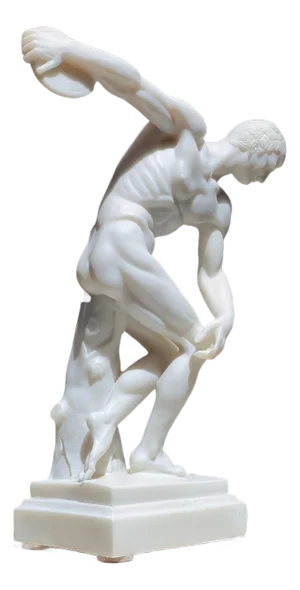 20th Century Neoclassical Sculpture Of An Olympian Disc-Thrower