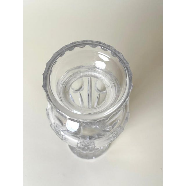 Glass Large Art Deco German Hand-Cut Crystal Thistle Vase, 1920s For Sale - Image 7 of 15