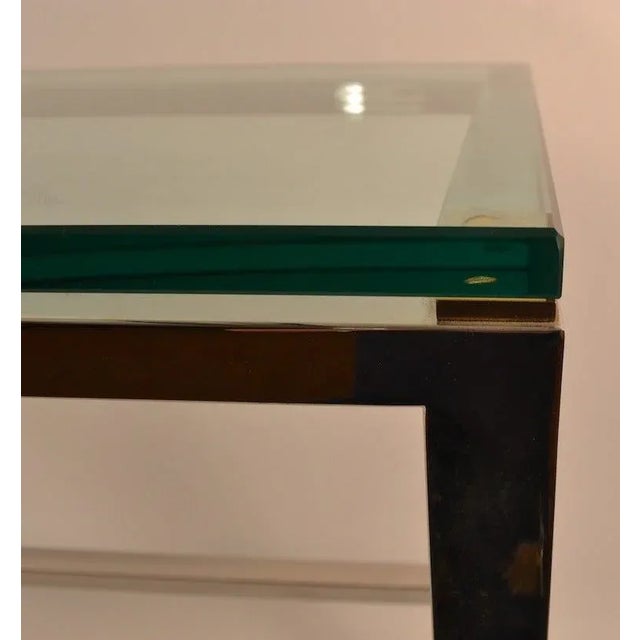 1970s Chrome and Brass Console Table For Sale - Image 5 of 10