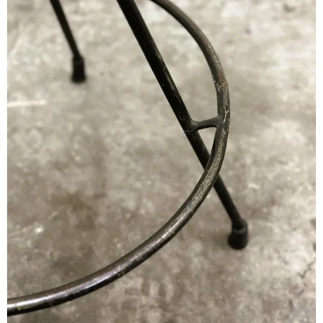 Vintage French Industrial Metal Frame Bar Stools, 1970s, Set of 2 For Sale - Image 3 of 13