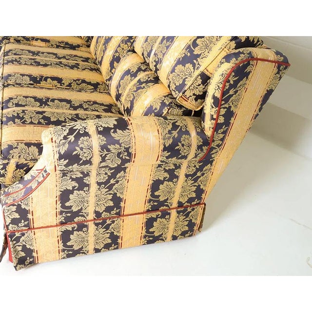 Late 20th Century Late 20th Century Peter Guild Upholstery Fine English Fabric Upholstered Rolled Arm Sofa For Sale - Image 5 of 11