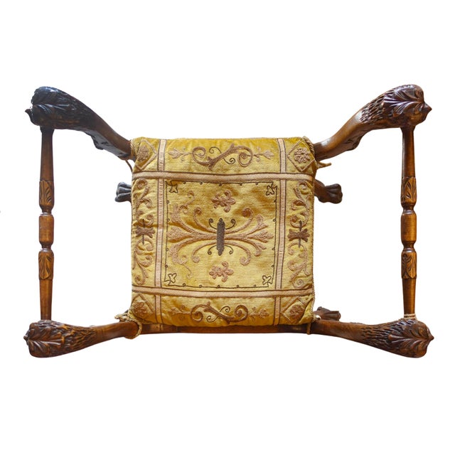 English 19th Century Italian Renaissance Revival Savonarola Stool For Sale - Image 3 of 5