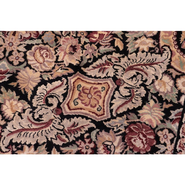 Art Nouveau Pak-Persian Black/Black Wool Rug - 9'0'' X 12'2'' For Sale In New York - Image 6 of 9
