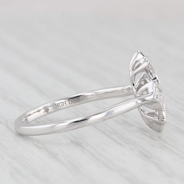 2020s New Diamond Cross Ring 14k White Gold Size 6.5 For Sale - Image 5 of 8