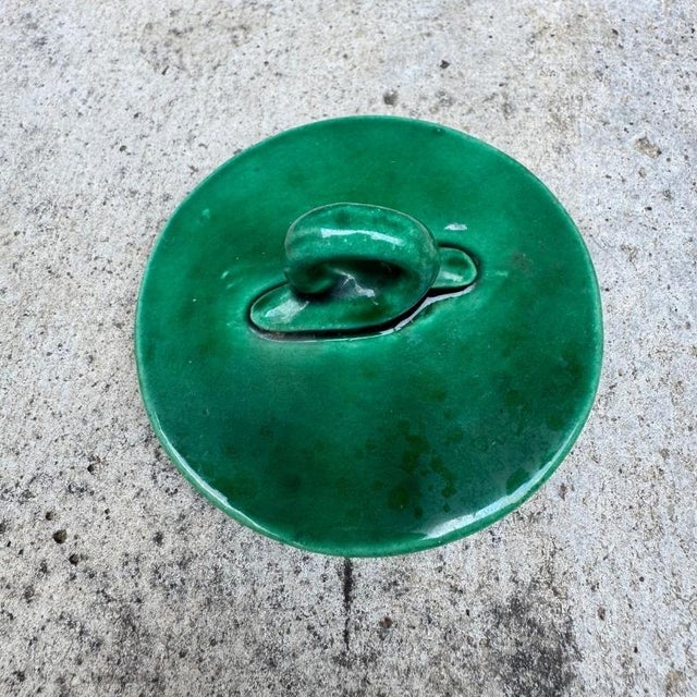 Green Glazed Ceramic Coffee Service by Blanche Letalle, 1950s, Set of 27 For Sale - Image 16 of 18