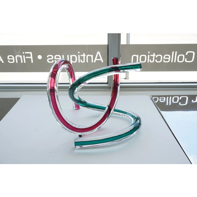 Artisan Sculpture Two Piece Glass Free Form Swirls For Sale - Image 11 of 13