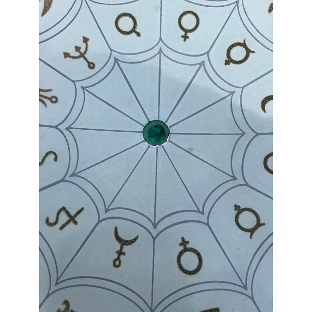 Gold 1970s Mid-Century Modern Etched Zodiac Horoscope Flush Mount Light Fixture Shade For Sale - Image 8 of 8