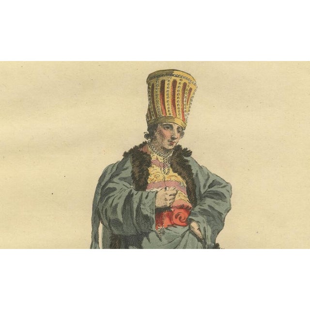 Jefferys, Ottoman Eunuch Costume, Hand-Colored Engraving, 1749 For Sale - Image 4 of 10