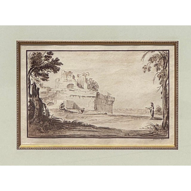Pair of 18th-Century Italian Landscape Engravings After Guercino, James Basire, 1764 For Sale In Palm Springs - Image 6 of 8