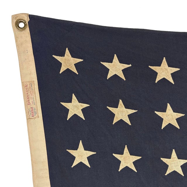 Large Vintage Cotton American Flag With 48 Sewn Stars For Sale - Image 4 of 7