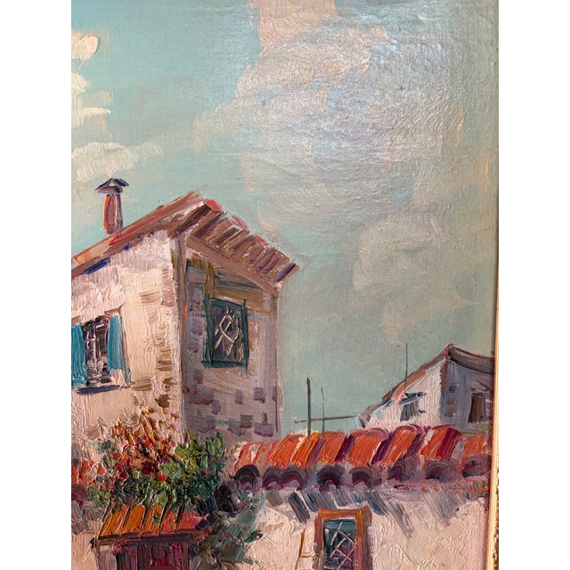 Mid-Century Mediterranean Impressionist Framed Landscape Painting Signed Rino For Sale - Image 9 of 12