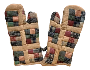 Pair of Rustic Americana Quilted Oven Mits Potholders