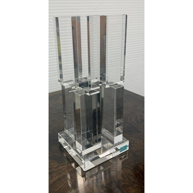 Hoya, Japan Crystal Motion Vase With Box For Sale - Image 4 of 12