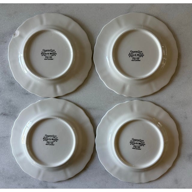Vintage French Bistro Lunch Plates - Set of 4 For Sale In Austin - Image 6 of 9