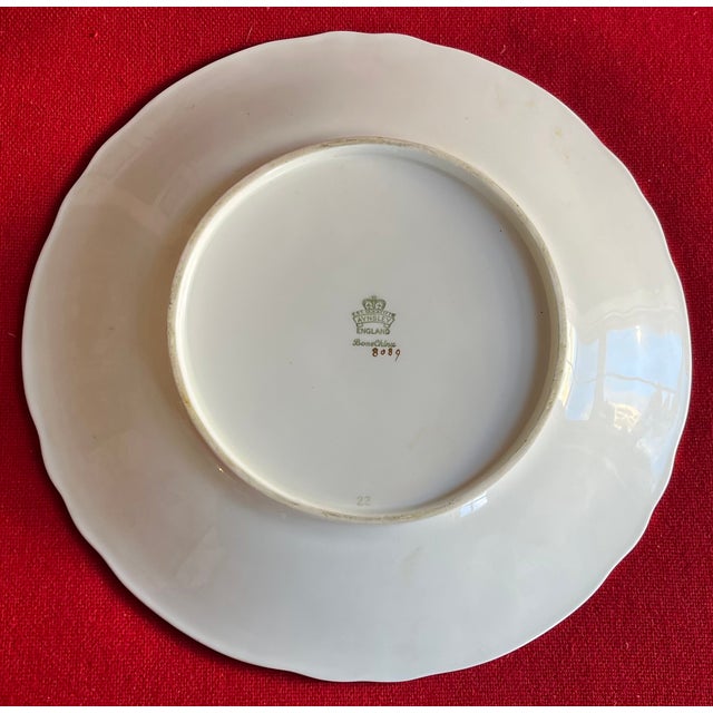 Large Aynsley Pink & Gold Foliage English Bone China Porcelain 10 3/4" Charger Plate or Round Serving Platter For Sale In New York - Image 6 of 6