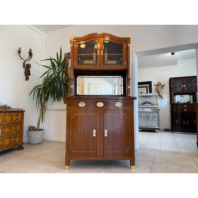 Beautiful floral Art Nouveau buffet/altar cabinet. Dimensions: Height x Width x Depth 205 x 104 x 55 cm. For sale is an...