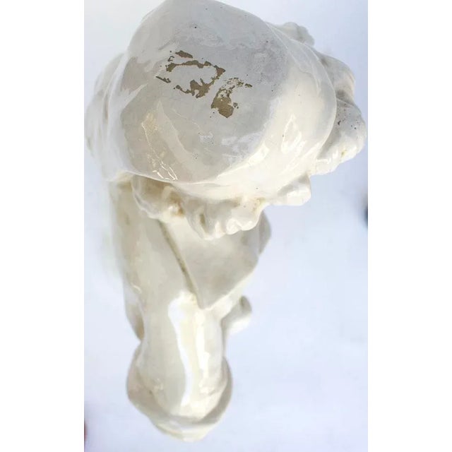 Vintage Statue of a French Boy Holding Fish 38" High For Sale - Image 10 of 11