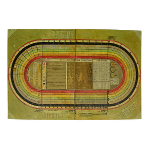 Horse Race Track Original Hand-Painted C1930s Board Game