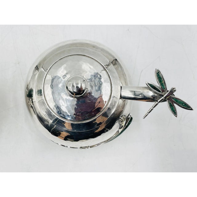 1980s Malachite Lizard Creamer & Sugar Set by Emilia Castillo for Los Castillo, Mexico For Sale - Image 13 of 18