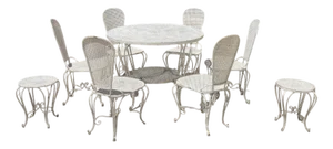Wrought Iron Garden Seating, Set of 9