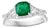 1.3 Carat Cushion Cut Emerald and 1.2 Carat Diamond Ring 14 Karat White Gold For Sale