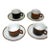 Vintage 1970s Dansk Denmark Brown Mist Ceramic Cups Saucers Discontinued - Set of 9 For Sale