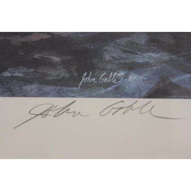 Blue "Coming Home!" 1987 Ltd Edition Colour Plate in Custom Haley & Steele Newbury St Frame For Sale - Image 8 of 9