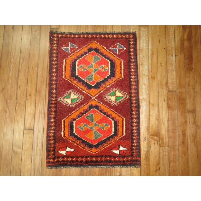 Pop Art Vintage Mini Turkish Anatolian Rug - 1'10" x 2'8" For Sale - Image 3 of 3